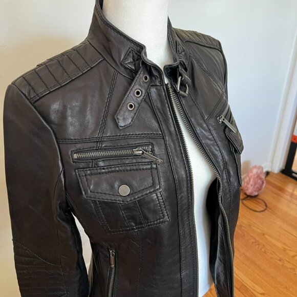 Michael Kors Black Leather Moto Jacket Soft Grunge Hot Girl Elevated - Picture 6 of 16